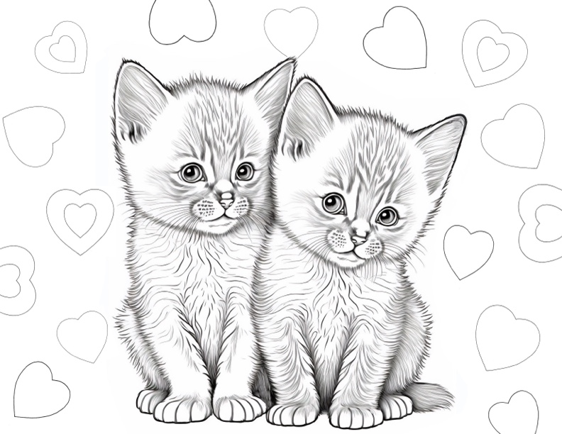 cute coloring pages of kittens