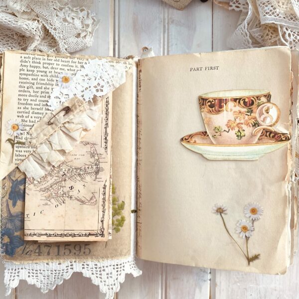 Teacup image on journal page