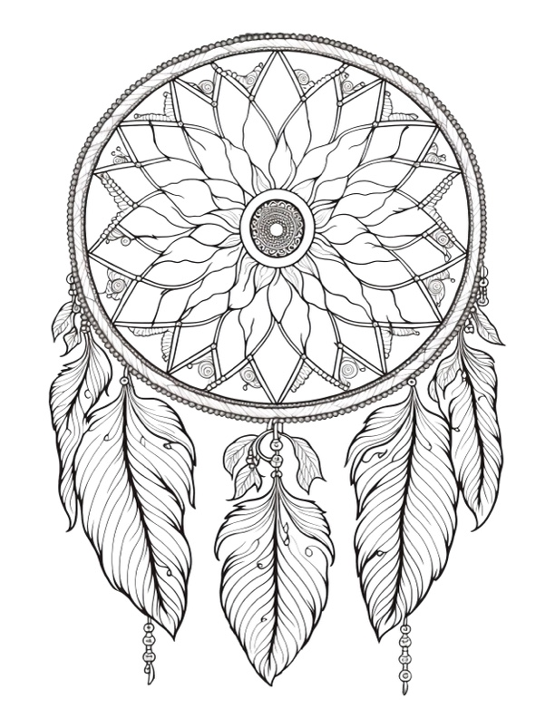Dream Catcher Coloring Book page