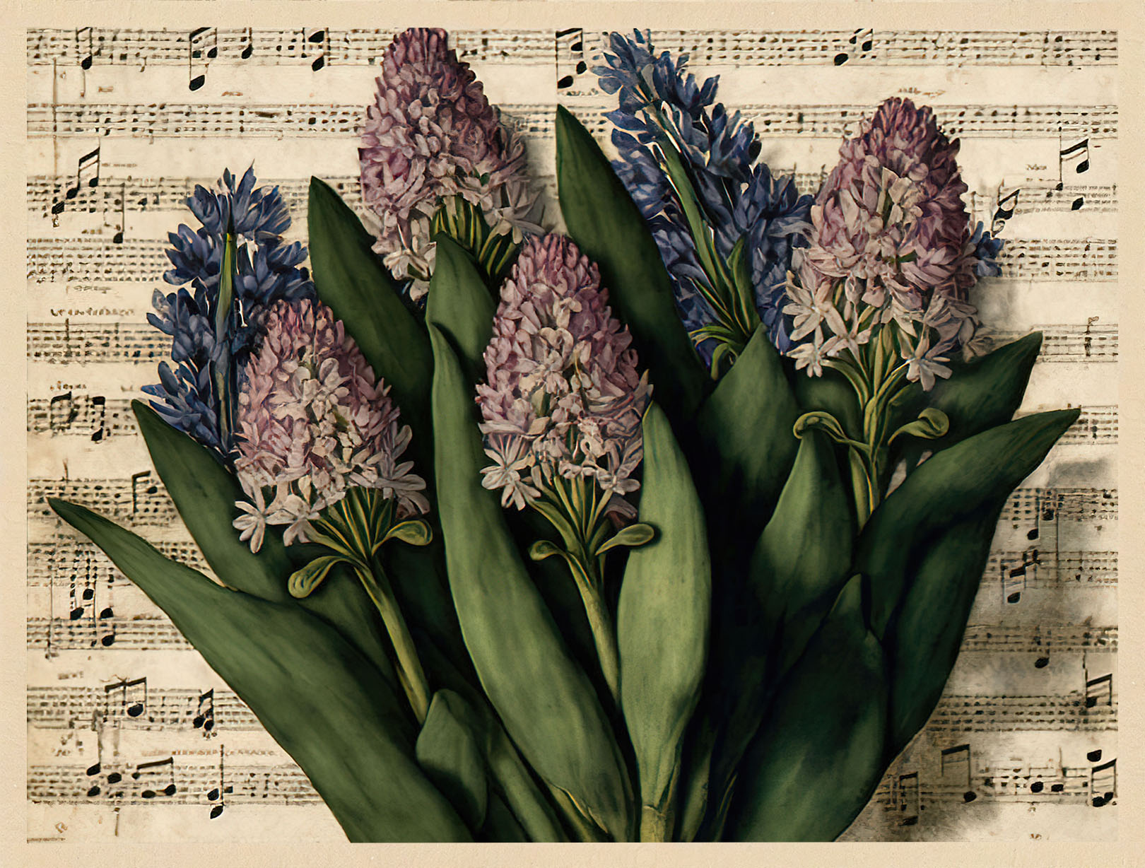 Floral Sheet Music Card