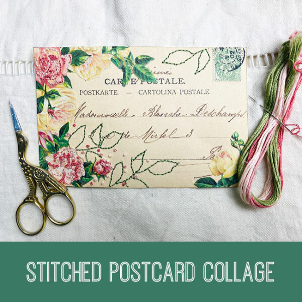 Stitched Postcard Collage Craft Tutorial