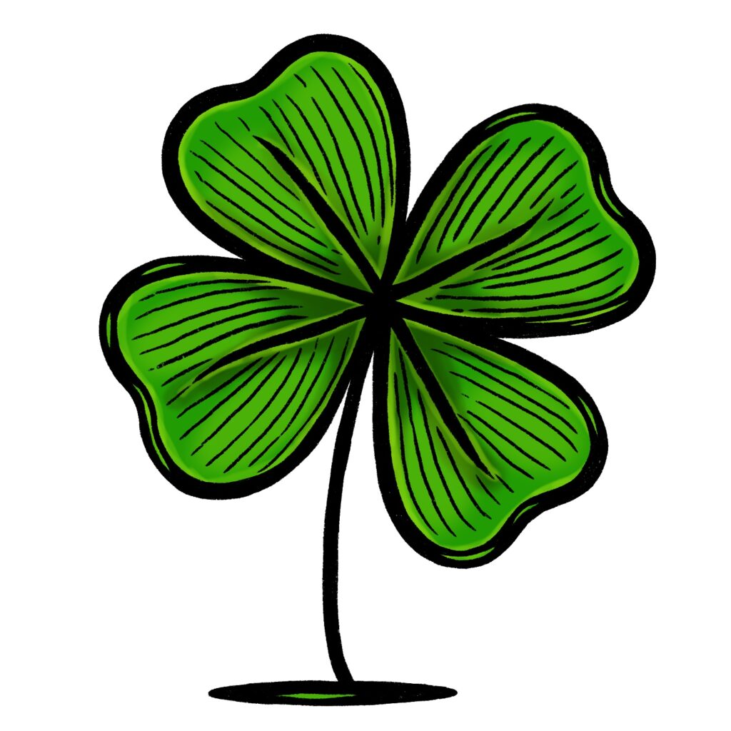 Easy 4 Leaf Clover Drawing