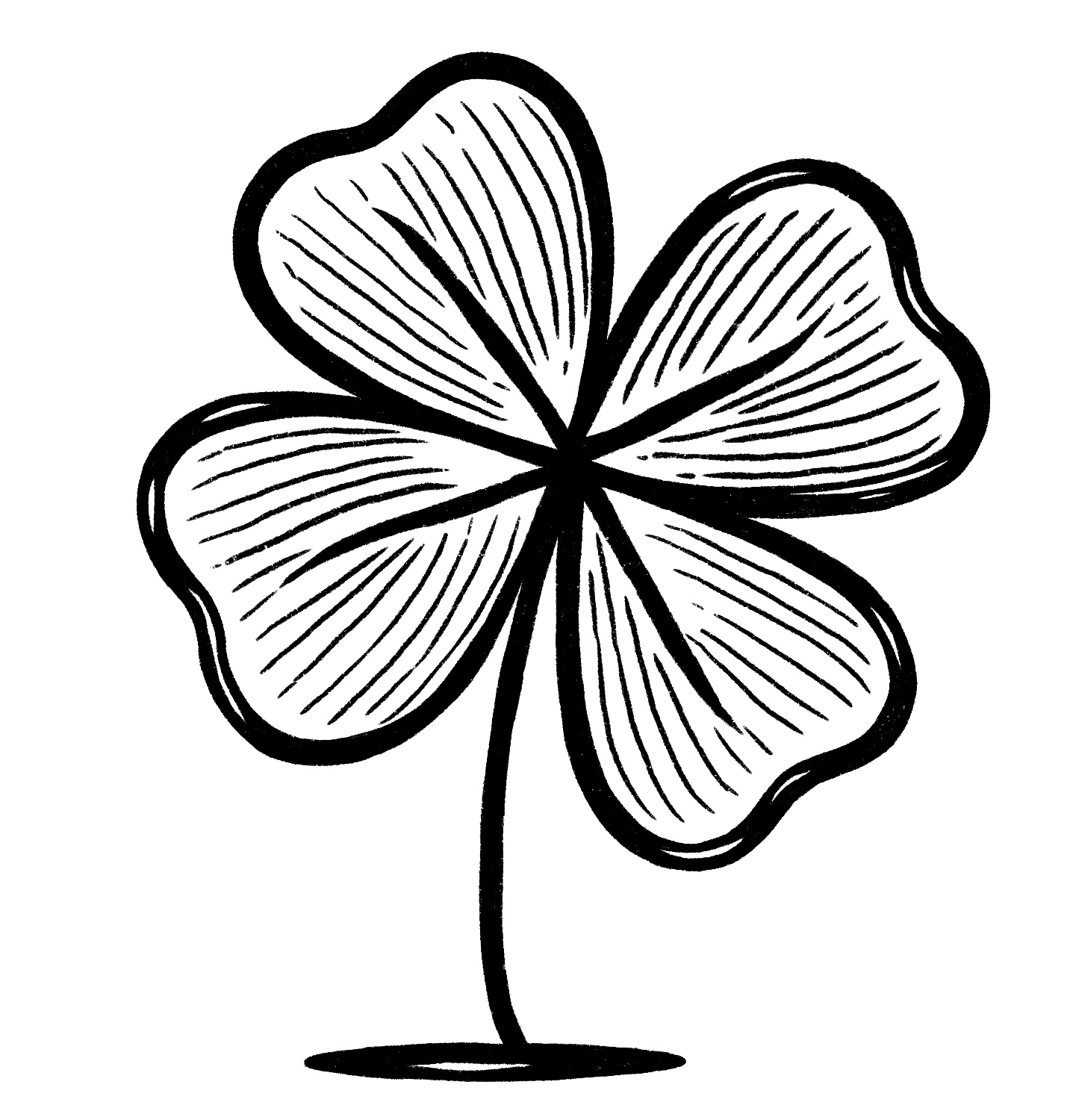 How to Draw a Four Leaf Clover Tutorial Video and Coloring Page