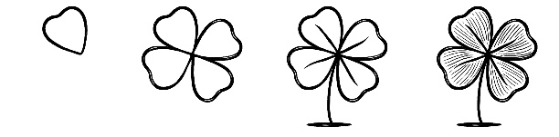 4 Leaf Clover Drawing {4 Easy Steps}! - The Graphics Fairy