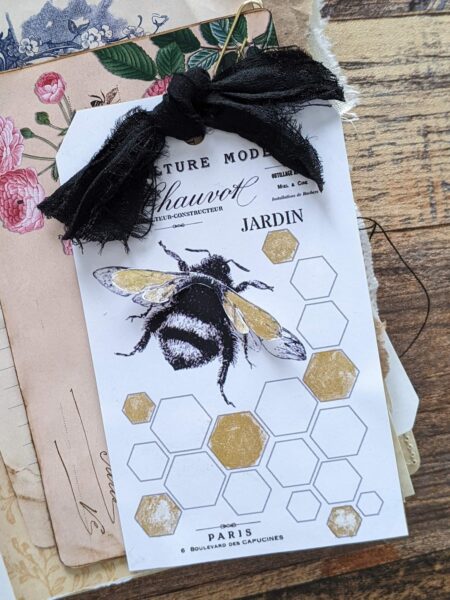 Bee book mark with glitter sections