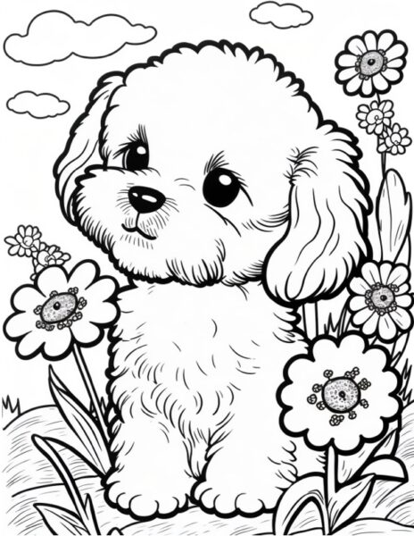 Cute Puppy to Color