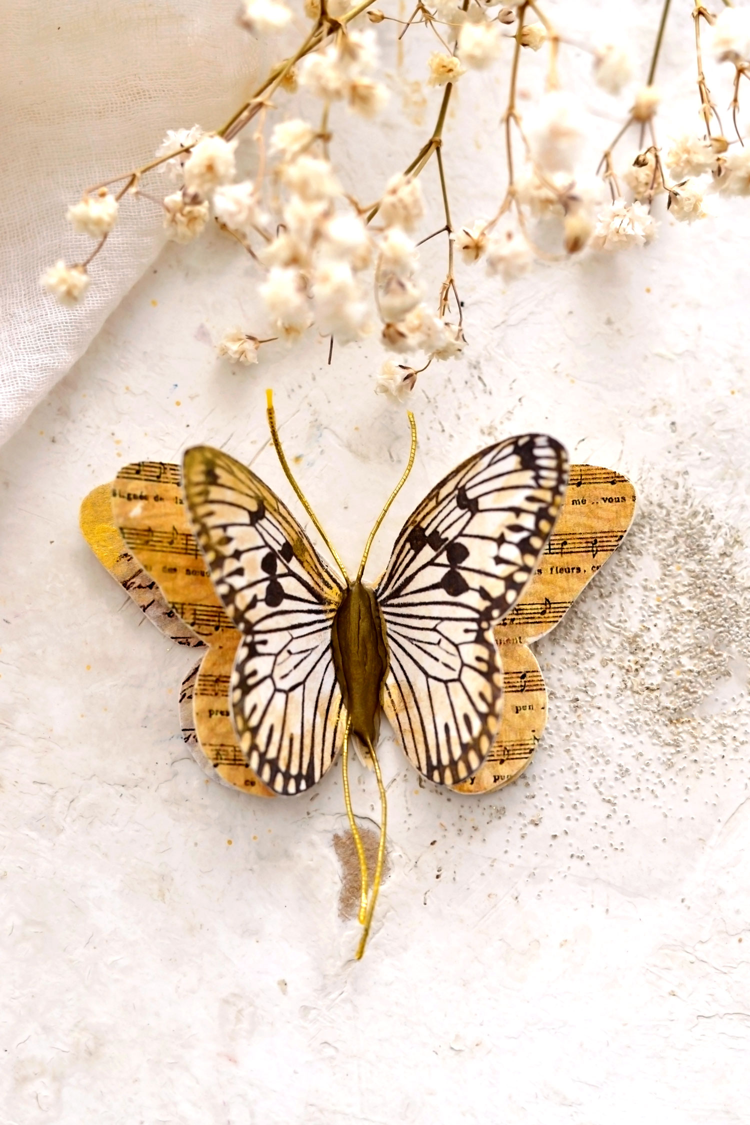 Beautiful Watercolor And Black Glue Butterfly Craft - I Heart