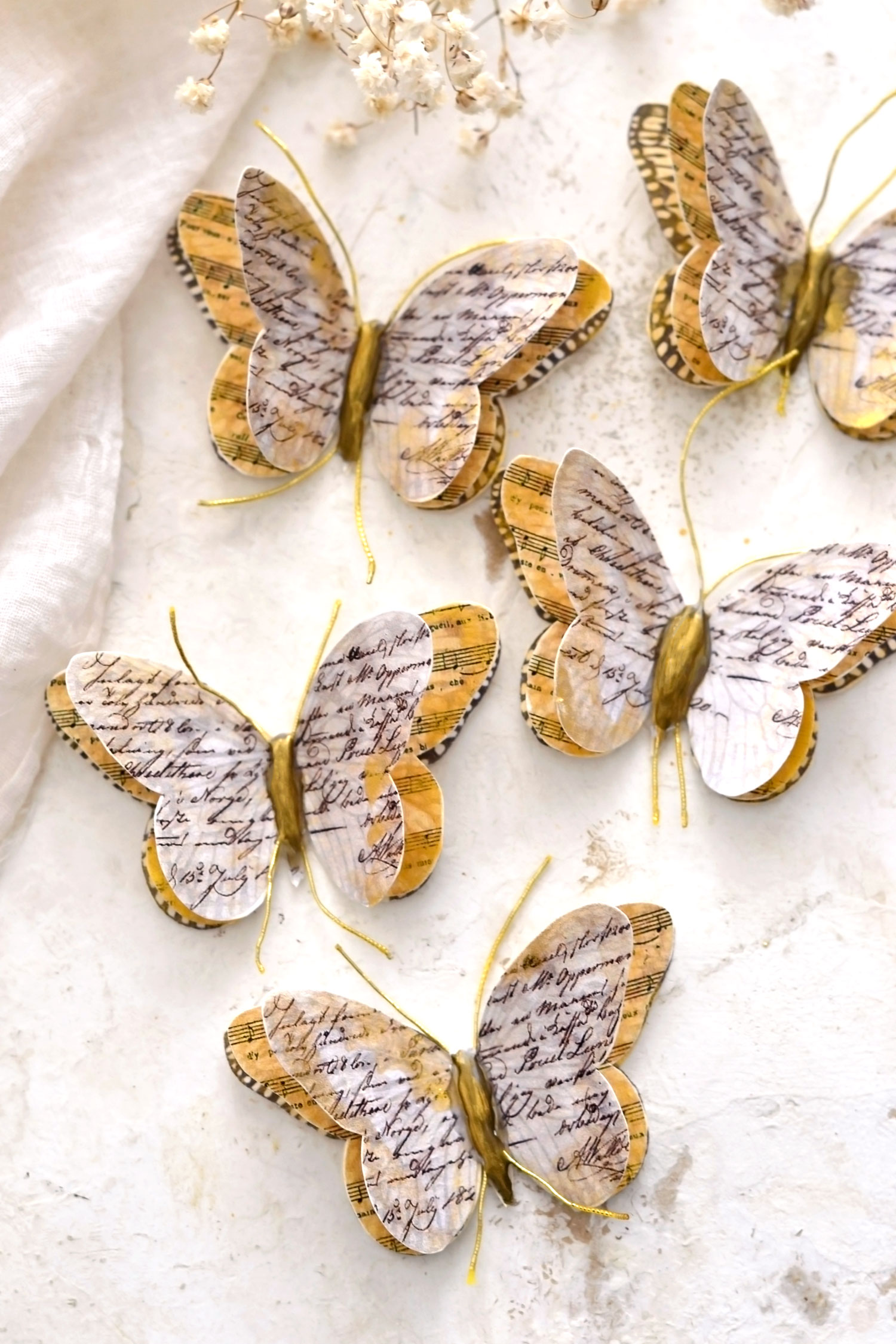 script paper butterflies