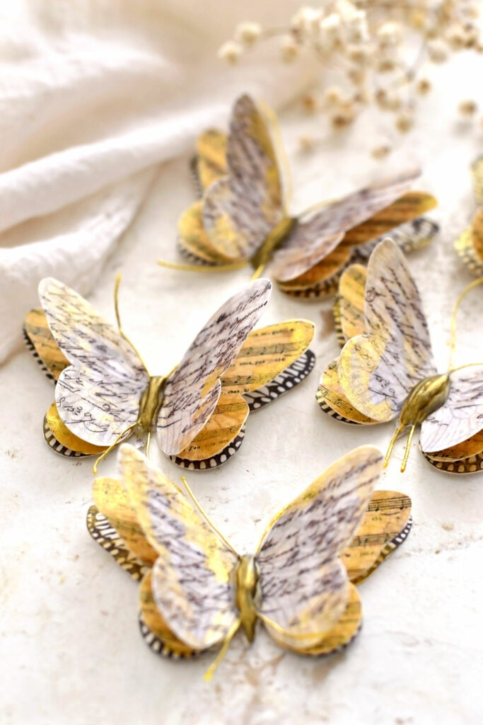 gold paper butterflies