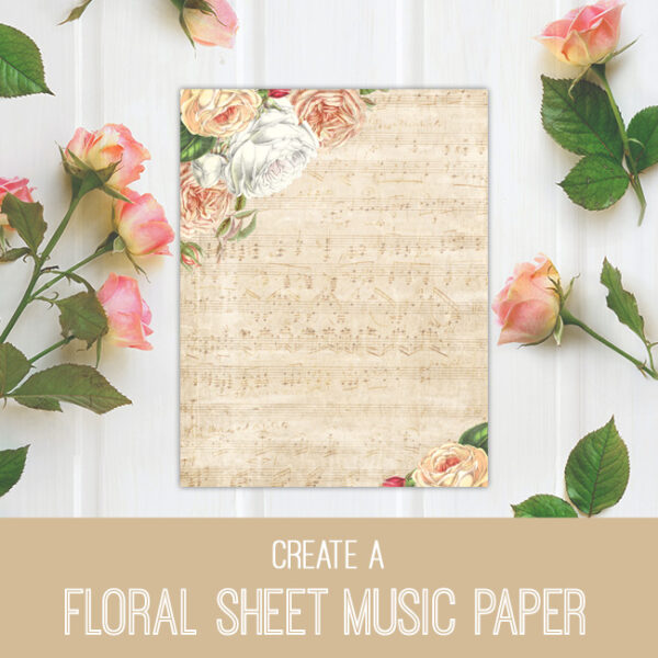Floral Sheet Music Paper PSE Tutorial