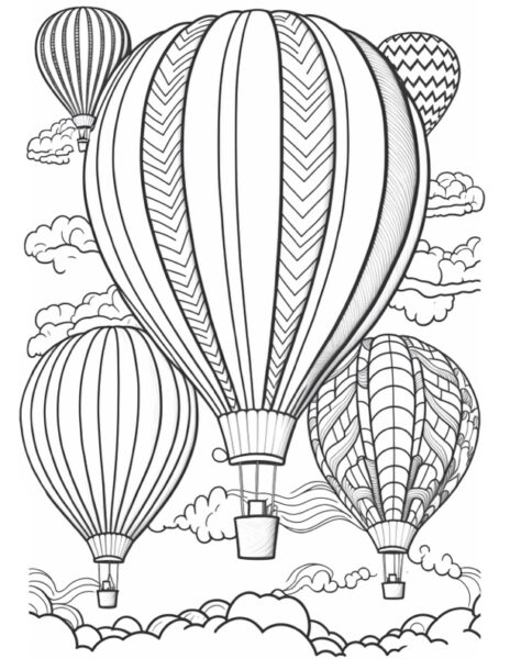 5 Hot Air Balloon Coloring Pages! - The Graphics Fairy