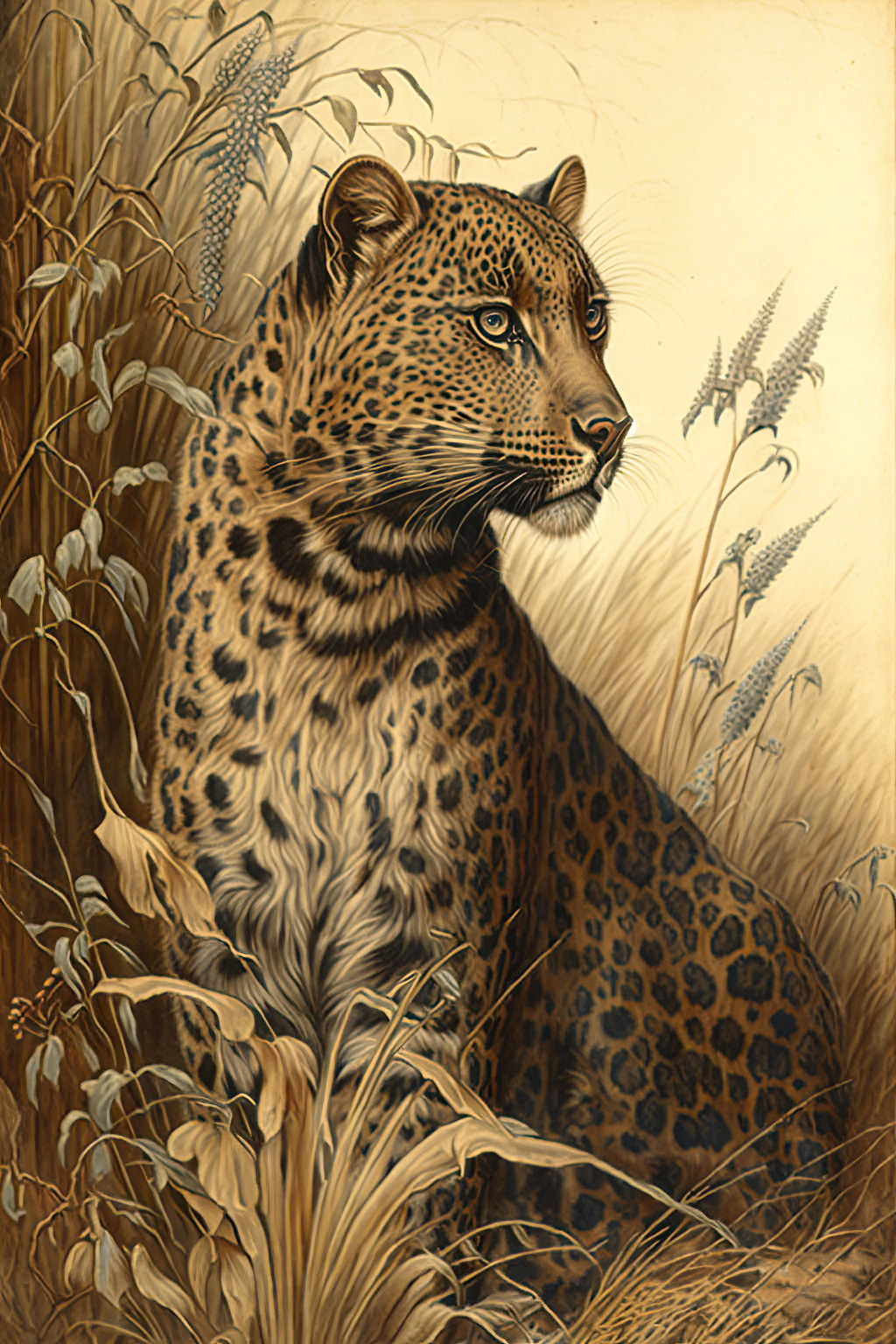 Leopard Clipart in Grass