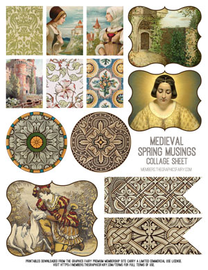 Medieval Spring Musings Collage Sheet