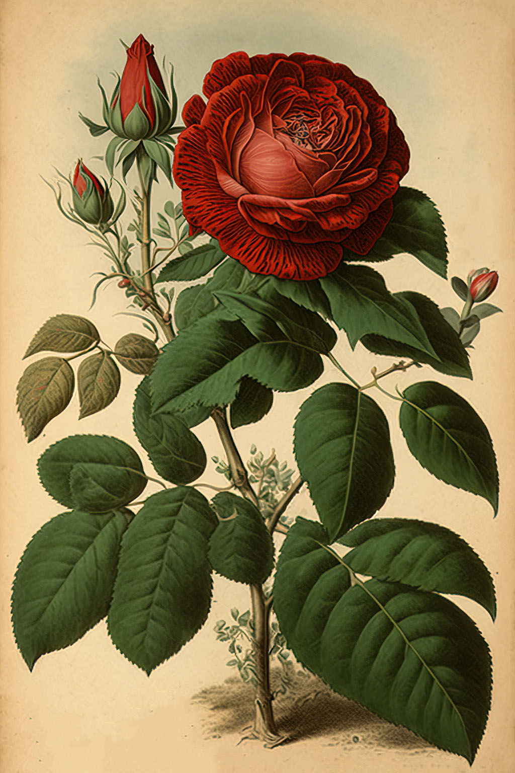 Rose with Buds Image