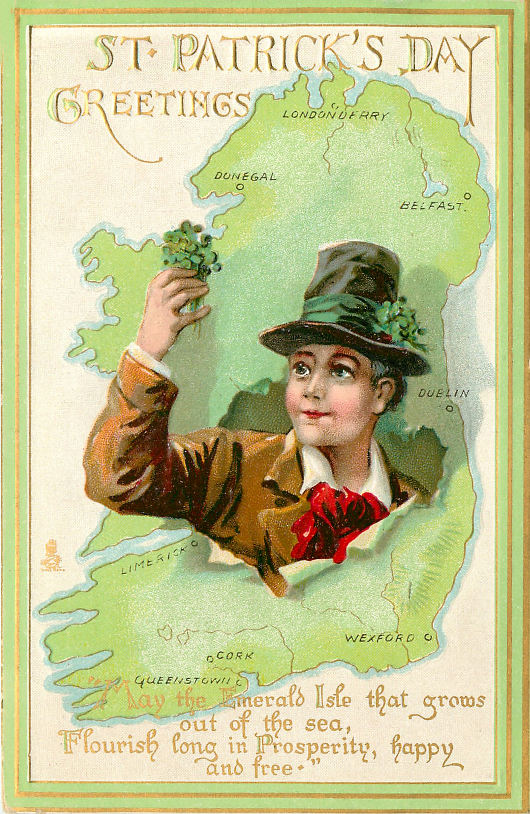 Irish Map with Man