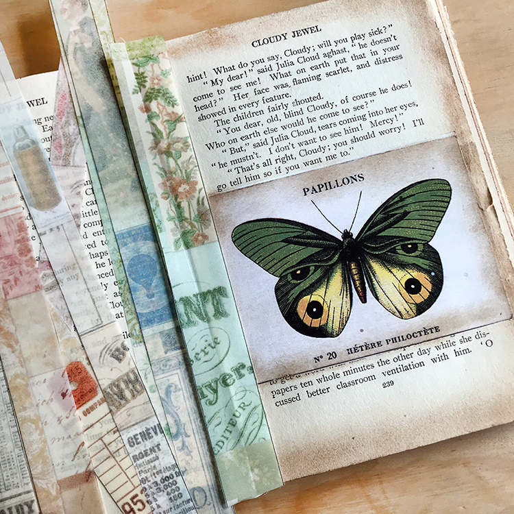 Washi Tapes on junk journal pages