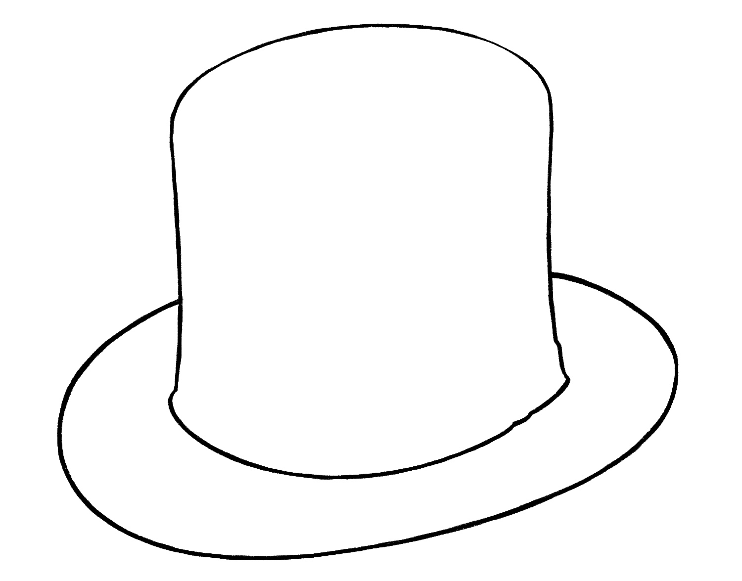 top hat coloring page