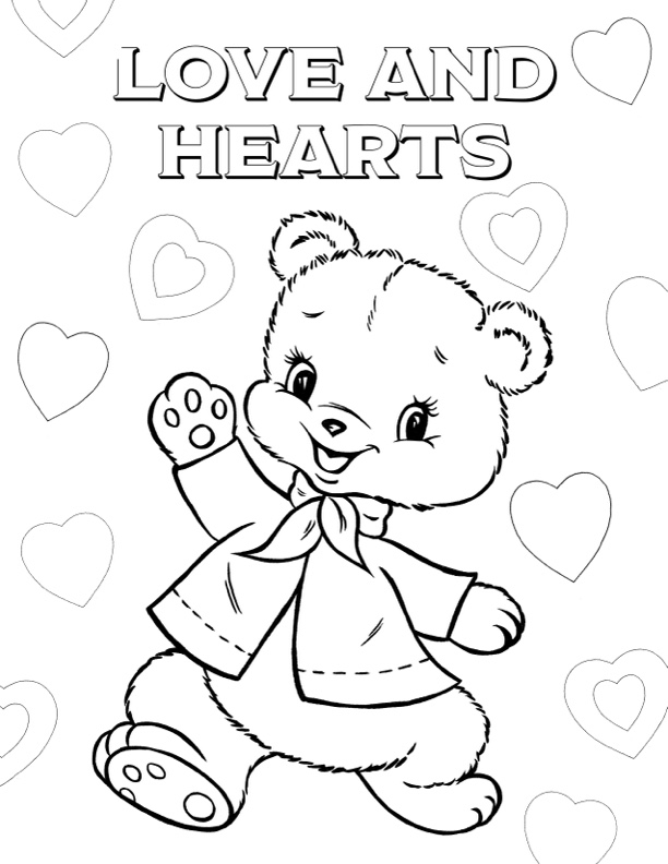 care bear coloring pages for valintimes day