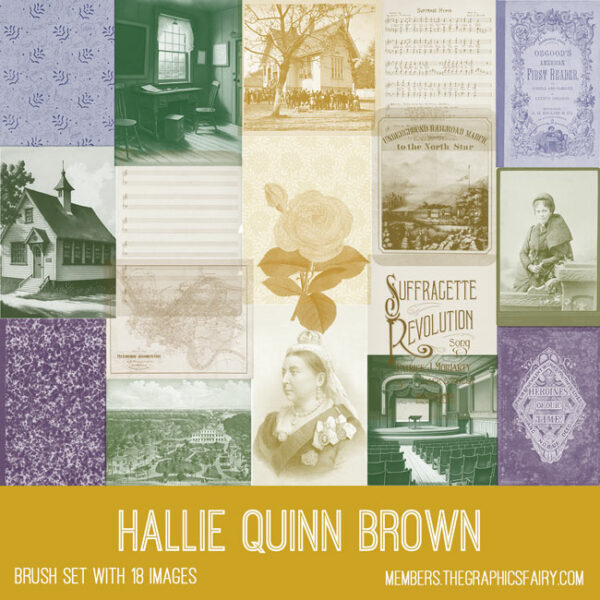 Vintage Hallie Quinn Brown ephemera brush set