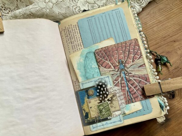 Journal spread with cluster attached