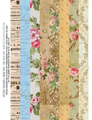 Tattered Paper Treasures 2 assorted printable Washi Tape