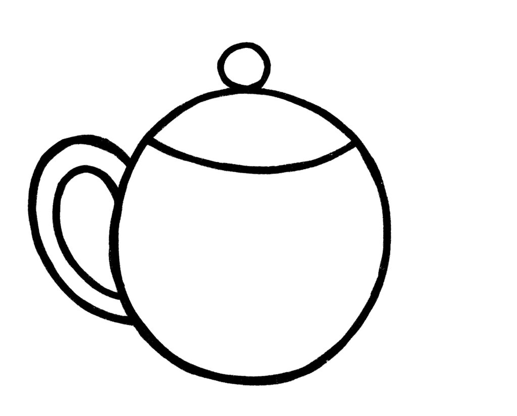 Teapot drawing 4 easy steps the graphics fairy