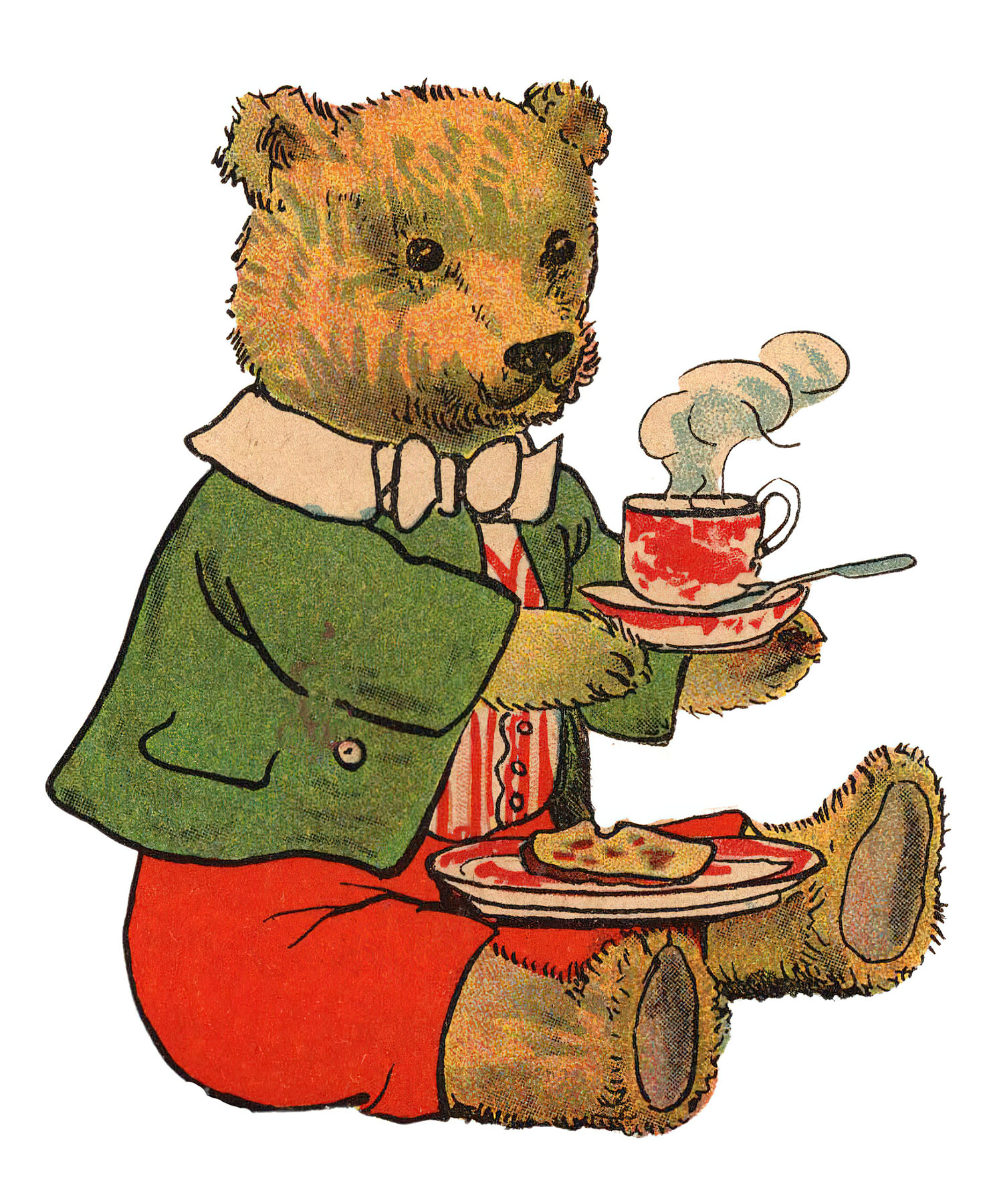 teddy bear tea clipart