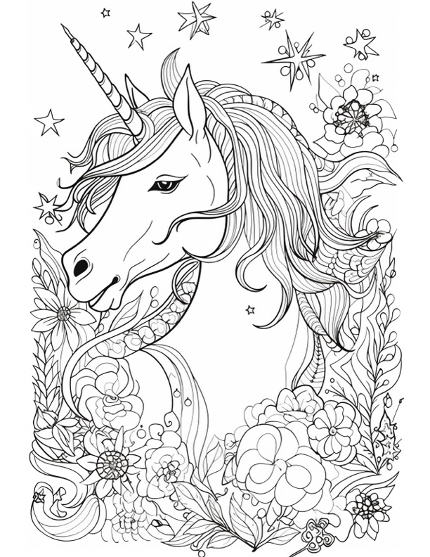 Unicorn Coloring Books for Girls: New Best Relaxing, Fun and Beautiful  Coloring Pages for Kids, Teens and Adults, Intricate One Sided Designs 