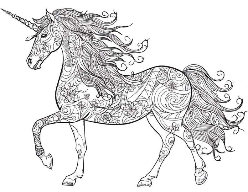 unicorns coloring pages for adults