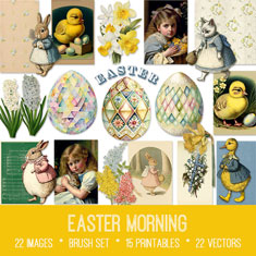 vintage Easter Morning ephemera bundle