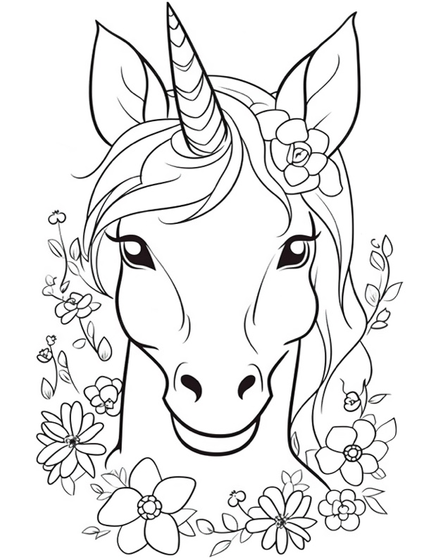 Unicorn kids coloring page vector blank printable design for children to  fill in Free Vector Stock Vector