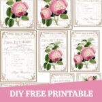 DIY Free Printable French Rose Tags with Foil