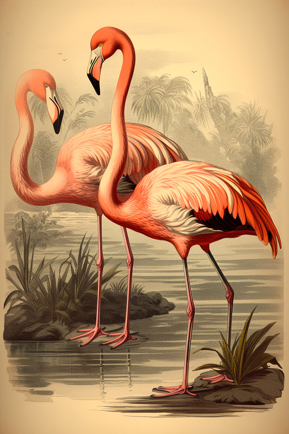 Pink Wild Birds