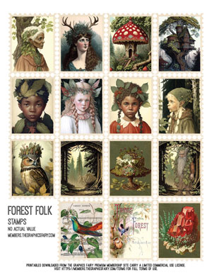 Forest Folk assorted printable stamps