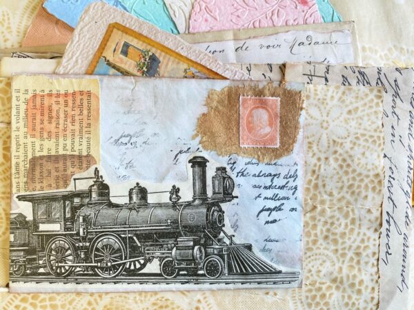 Train print on envelope