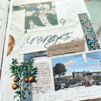 Journal; page with photo of orchard