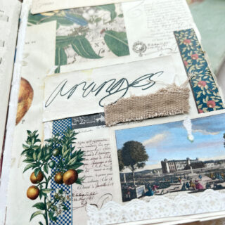 Journal; page with photo of orchard