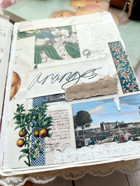Journal; page with photo of orchard