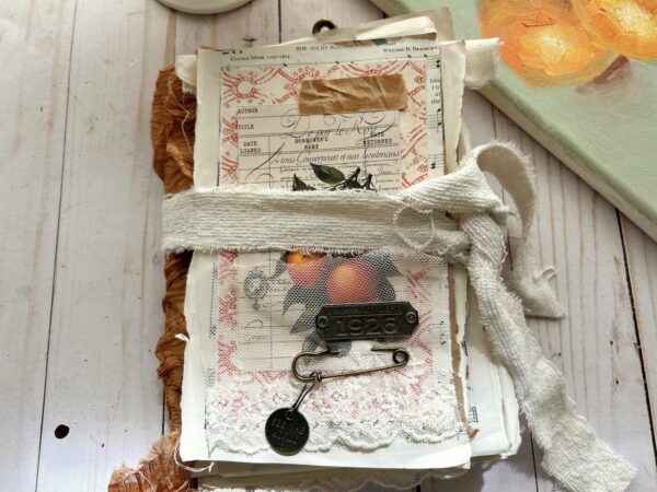Junk journal cover with orange fruit image