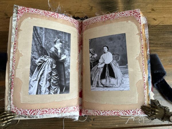 Journal spread with two images of historical women