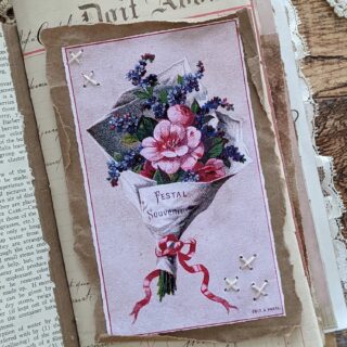 Journal page with pink rose bouquet image