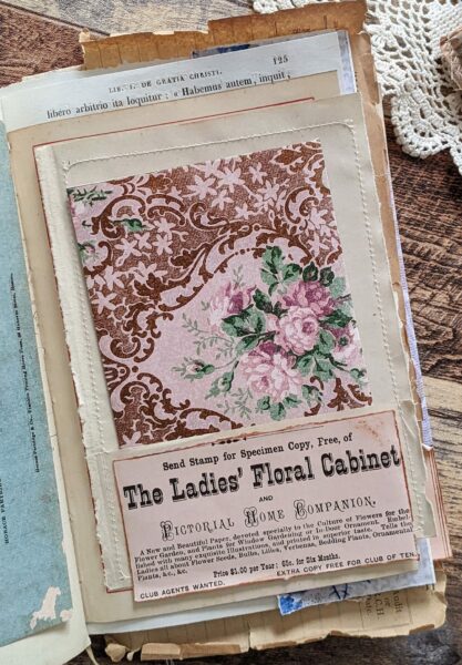 Floral envelope on a journal page