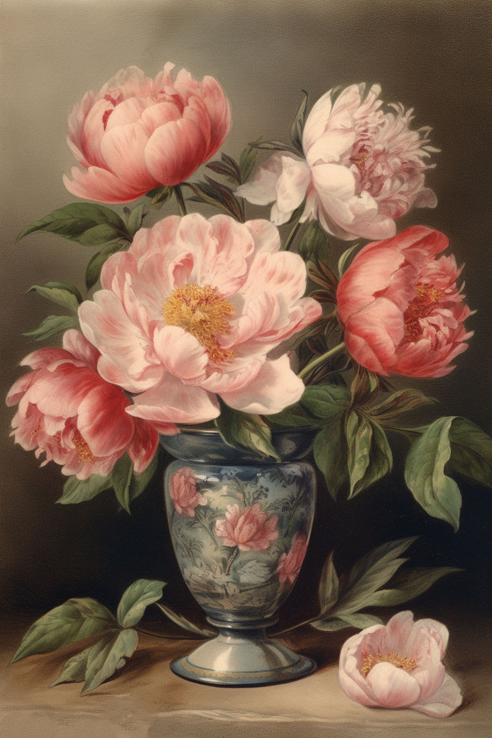 Vintage Peony Illustration