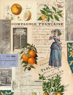 L'Orangerie printable collage paper