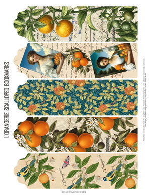 L'Orangerie assorted printable scalloped bookmarks