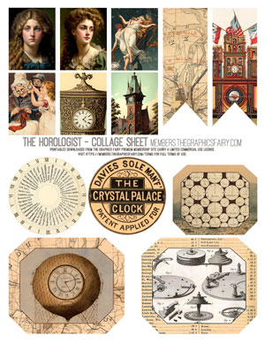 The Horologist assorted printable collage sheet
