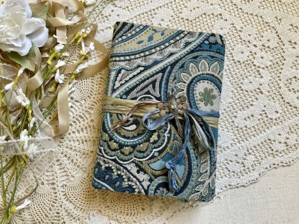 Blue patterned journal cover