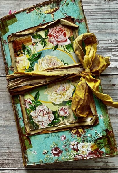 Cloes up of floral journal cover