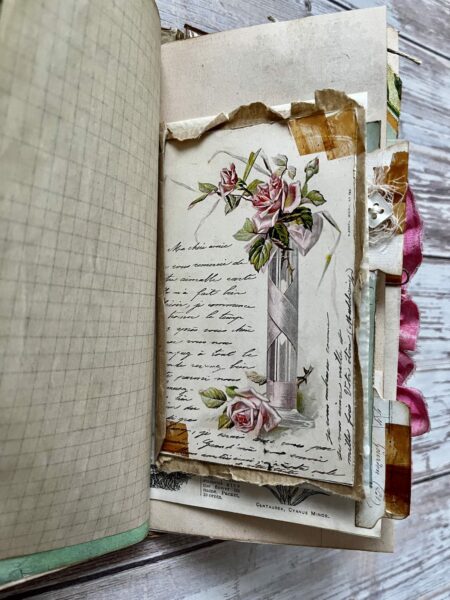 Journal page with rose image
