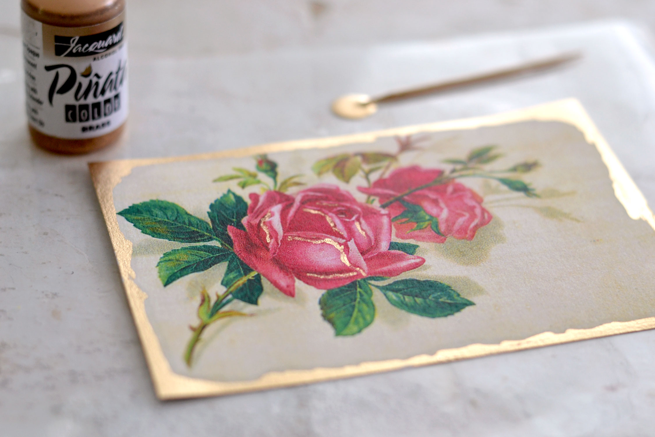 paint with gold using a skewer